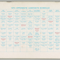 '73 Football, University of Richmond. Media Guide