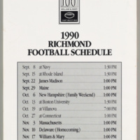 University of Richmond Football '90. Media Guide